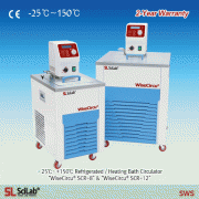 SciLab® -35℃~+150℃ Digital Precise Refrigerated/Heating Bath Circulator “WiseCircu® SCL”, ±0.2℃ with 1×Flat Lid, Digital Fuzzy Control, CFC-free, Certi. & Traceability, Flow 25Lit/min, Lift 4m, 8-/12-/22-/30-Lit Ideal for Evaporators, etc., with External/