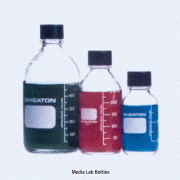 Wheaton® Media Lab Bottles, with Fine Graduation & White Marking Area<br>메디아 바틀, 눈금부 / 백색 Marking-area부, ASTM/EPA/USP
