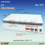 SciLab-brand® Large Digital Hotplate, “SHPLP-C-P”, Ceramic-Coated Plate, up to 350℃, with Certi. & Traceability<br>Built-in Digital PID Controller or Digital Remote Controller, Superior Temp. Uniformity, Back Light LCD, 310×620mm Plate<br>디지털 대형 정밀 가열판, 디