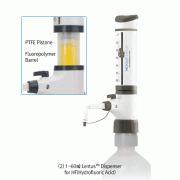 Microlit® 0.25~100㎖ BeatusTM & LentusTM HF Bottle Top Dispenser, with Adjustable Intake Tube & Flexible Delivery Nozzle With Re-Circulation Valve & Calibration Report, Fully Autoclavable, CE·ISO·DAkkS·IAF Certified “Standard” & “HF”(for Hydrofluoric
