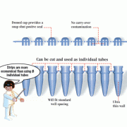 “Simport” PCR Reaction Strips, Incl. 8-Tubes /-Caps, PP