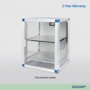 DAIHAN® 164·207·320·640·604Lit Gas Exchangeable PMMA Desiccator, 1 & 4 Room With Digital Thermo-Hygrometer·Gas Valve·SUS Shelf, [Korean-made], 가스치환 데시케이터