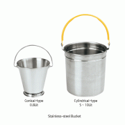 Stainless-steel Bucket, Conical-type and Cylindrical-type, 0.8~10 Lit. with Stainless-steel Lid & Color Coated Lid 스텐레스 버켓