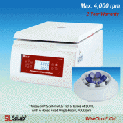 SciLab® 1.5~50㎖ Microprocessor Centrifuge “WiseSpin® Scef-D50.6”, Safety Interlock, Max. 4000rpm with 6-Holes or 12- & 24-Holes Fixed Angle Rotor, Digital Model, 1.5~50㎖ 튜브용 디지털 원심분리기
