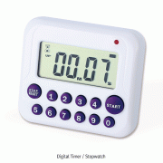 SciLab® Digital Timer / Stopwatch, Count-up & Count-down, LCD Display, 80×70×h20 mmWith 10 Setting Buttons, Alert Function, 디지털 타이머 / 스탑워치