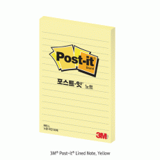 3M® Post-it® Lined Note, Yellow & White, 50sheet/Ea., 102×152mm Ideal for Note-taking, Re-stickable, Multi-use, 포스트잇® 필기 노트
