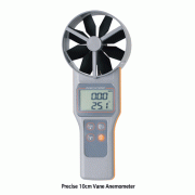 DAIHAN-brand® Precise 10cm Vane Anemometer of Flow / Temp. / RH% / Dew-point / Wet Bulb / Air Volume 2 Dedicated Flow Funnel Acceptable, 0.2~30m/s, -20+60℃, 0.1~99.9% RH, D-point & 99,999m3/min., 정밀 아네모메타