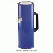 KGW® Handled Cylindrical Dewar Flasks, Low- & Tall-form, 300~4000㎖ Ideal for Liquid Nitrogen LN2, Dry Ice CO2, etc.,with Blue Aluminum Case, 핸들 드와 플라스크