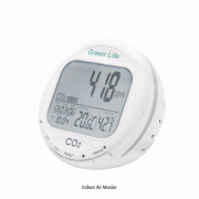 DAIHAN-brand® “green day” Indoor Air Monitor of CO2 / Temp. / RH% and Time Clock, Desktop-model with CO2 Alarm, 0~9999ppm with Auto-Background Calibration, -10+60℃, 0.1~99.9%RH,“그린데이”룸에어모니터