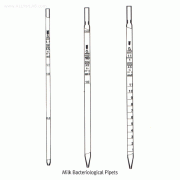 Witeg® Milk Bacteriological Pipets, Class A, 1.1~11㎖ with Amber Stain DIFFICO Graduations and Inscriptions. Main Point Graduation, 밀크 박테리아 피펫