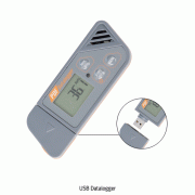 DAIHAN-brand® Temp ℃/℉ & RH% USB Datalogger with PDF Report, -30+70℃, 0.1~99.9% RH Auto-Generate a PDF & Excel Report while Plugged into PC, Programmable by Users, 온습도 측정 및 Data 로거