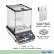 Kern® [d] 0.01mg, max.220g Premium Hi-professional Analytical Balance, with the Latest Single-Cell Generation for Extremely RapidWith Internal Calibration & Bright OLED Display, with Multi-function Weighting Plate, “ABP”, GLP/ISO Record Keeping고급형 고정밀-분석/