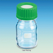 DIY Piercing DURAN® Lab Bottle, with PP GL Opentop Screwcap & PTFE/Butylrubber Septa, 10~500㎖Boro-glass 3.3, with DIN GL25~GL45, Graduation, 125/140℃ Stable and Autoclavable, 피어싱 랩바틀