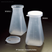 PP 170㎖ Specimen/Drosophila-Bottle & PE Snap Cap, GraduatedWith Pour Spout, Stable Square Base, -10℃~+125/140℃, PP 샘플/초파리 병