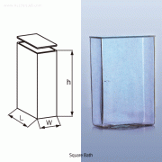 DURAN® Square Glass Bath, with Ground-Top & Lid , [ Germany-made ] , 4 각 수조와 뚜껑