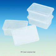 PP Clear Container Set, Square·Rectangular-types, with Clear LidIdeal for Storage, Stackable, 105×170×h65mm, PP 투명 컨테이너