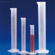 Kartell® PP Graduated Cylinder, Class B, Pentagon-base, 10~2,000㎖With Mould- & Blue Print-Graduation, ISO / DIN, -10+125/140℃, PP & PMP 메스실린더, B- 급