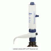 Witeg® Labmax-airLess UN® & HF® Dispenser set, with Automatic Air-purging, Fully Autoclavable, 0.25~100㎖With PTFE-cylinder · Glass-or PTEF-Piston · FEP-ejection Channel · Safety-Lock · Precise Screw-controller · GL-Screw Adapter Set“Universal” & “HF”