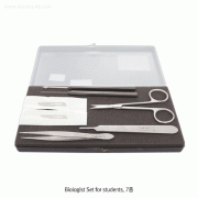 Hammacher® Biologist Set for Students, with 7- Instrument in Plastic Case, “HS0130.00”, High-grade, RustlessFor Students and General Lab. Researchers, Chrome Nickel Steel(CrNi 18/8), [ Germany-made ] , 경제형 생물학용 실험 세트