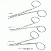 Hammacher® Micro Dissecting Scissors, WIRONIT TM (CrNi 18/12) Alloy, Hi-grade, L110mmWith Sharp-Sharp Tip, Rustless, Highest Elasticity and Toughness, [ Germany-made ] , 마이크로 해부용 가위
