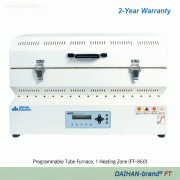 DAIHAN® Programmable Tube Furnaces “FT-series” , Embedded Heating Elements-type, 1,000℃With Digital PID Programmable Control, 1- or 3-Heating Zone, Φ3~Φ14cm Tubes, 1,000℃ 프로그램식 튜브 전기로