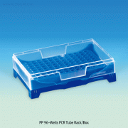 PP 96-Wells PCR Tube & Plate-Rack/Box, with Separable Clear Lid, with Alpha-Numeric Index, StackableWith 12×8 Wells, Autoclavable, 125/140℃ Stable, PCR- 튜브 &- 플레이트 박스, 96- 웰