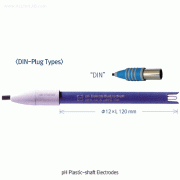 SI Analytics® BlueLine pH Combination Electrode, Plastic Shaft, 0~14pH, -5~+80℃ 1m Fixed Cable with DIN/BNC Plug, for General Application, 블루라인® 플라스틱 pH 복합 전극