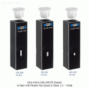 Ultra-micro Cells with PE Stopper or Openwith Pipette Tips Quartz, 50 ~ 160㎕