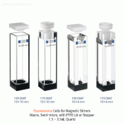 Fluorescence Cells for Magnetic StirrersMacro, Semi-micro, with PTFE Lid or Stopper1.5 ~ 3.5㎖, Quartz