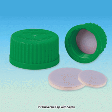 Wisd PTFE/Butyl-Septa Sealed PP/GL Universal Cap, for All DIN/GL-screw Neck of Bottle · Tube · Vessel · VialGood Chemical & Heat-Resistance, 125/140℃ Stable, Autoclavable, DIN, GL14~GL45, 만능GL스크류캡, 테프론/부틸셉타포함