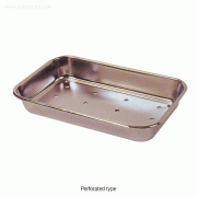Perforated Stainless-steel Tray, Seamless, Smooth-contour, High-polished, Bottom-PerforatedFor Drying/Disinfection/Drainage, [ Korea-made ], 4 각 천공 ( 드레인)트레이