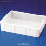 Kartell® HDPE Deep Tray, Stackable, White, 10·16·20LitMade of High-density Polyethylene(HDPE), -50℃~+105/120℃, HDPE 大형 딥 트레이, 백색