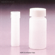 Kartell® HDPE Scintillation Vials, with Caps Attached, 20 & 4㎖With Caps Attached, DIN/ISO, -50℃~+105/120℃, “Popular” Plastic 신틸레이션 / 카운팅 바이알