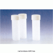 Wheaton® 6㎖ Scintillation HDPE Vials with Caps, packed Separately, Samplue®ASTM·USP·ISO, [ USA-made ] , 6 ㎖ HDPE 신틸레이션 / 카운팅 바이알