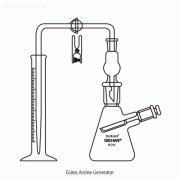 Arsine Generator, 100㎖ Complete-set, with ASTM & DIN Joints with 24/40 Flask / Cylinder / Clamp, 비하수소 발생장치,“ 환경시험법기준”에 준함