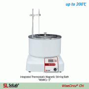 SciLab® Integrated Thermostatic Magnetic Stirring Bath, up to 200℃, 0~2000rpm, 4 & 6.5Lit with PID Controller, Digital Display, Stainless-steel Heater, can be used for Oil-/Water-Bath, 다목적 자력교반 항온 수조