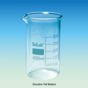 SciLab® 50~1,000㎖ Classic Glass Tall Beakers, with Spout & Graduation Made of Borosilicate-glass 3.3, Useful for Heating & General-purpose, 유리 톨 비커