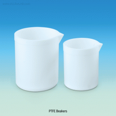 PTFE Beaker, with Pouring Spout, Anti-adhesive Surface, Autoclavable, 30~2,000㎖ Excellent for Corrosion & Temperature Resistance, Normal-grade,-200℃+260℃, PTFE 비커, 불투명