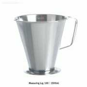 Bochem® Hi-grade Stainless-steel Measuring Jug, Conical-type, 500~2000㎖ with Graduation & Handle, Division-100㎖, 계량컵