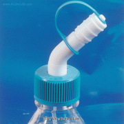 Cowie® Bottle Pourers of PTFE/Viton, for GL30·32·38·45 Screw Neck Bottles with Pourers Tip Closure (Cap) and PTFE Air Filling Tubing, -200℃~+280℃, PTFE 바틀 푸어러