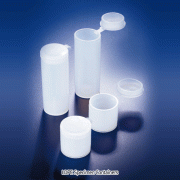 Azlon® 3~25㎖ LDPE Specimen Containers with Hinged Plug Cap, +75(90)℃ withstand, LDPE 샘플 컨테이너