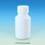 PTFE Opaque Bottles, with Screwcap, Narrow & Wide-neck, 5~5,000㎖ Excellent for Chemical & Corrosion Resistance, Autoclavable, -200℃~+260 ℃, PTFE 바틀, 불투명