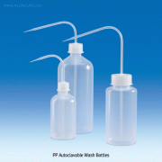 VITLAB® PP Autoclavable Wash Bottles, Transparent, 250~1,000㎖ Made of Polypropylene(PP), Autoclavable, 0℃~+125/140℃ withstand, PP 세구 & 광구 세척병