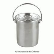 Cylindrical Stainless-steel Containers, with Lid & Handle, 1~5 Lit Made of Non-magnetic 18/10 Stainless-steel, Rustless, 비자성 스텐 콘테이너