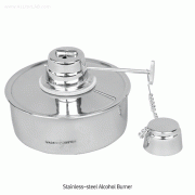 Stainless-steel Alcohol Burner Set, Adjustable Flame, 60 & 150㎖ with Cotton Wick & Looped Lid, Non Magnetic 18/10 Stainless-steel, 스텐 알코올 버너 / 램프