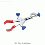 360˚ Swivel Clamp & Holders, 2- prong, PVC Grip 20~90mm Ideal for Circular and Irregular Object, Double Adjustable with Screw Head, 회전형 클램프와 홀더