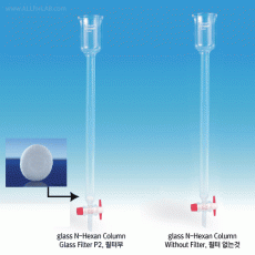 SciLab® DURAN glass N-Hexan Column, with PTFE-plug Stopcock with Tube : id Φ14.4×h 200 or h 300mm, Top-Cap : od Φ50×h70mm, 노르말헥산 칼럼