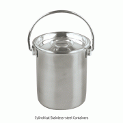 1~5 Lit Cylindrical Stainless-steel Containers, with Lid & Handle Made of Non-magnetic Stainless-steel, Rustless, 비자성 스텐 컨테이너