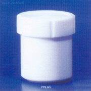 Cowie® PTFE Teflon Jars, with Heavy Wall Construction, 15~2200㎖ with PTFE Screwcap, Autoclavable, -200℃ +280 ℃ Stable, PTFE 테플론 자, 불투명