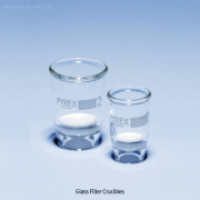 PYREX® High-grade Glass Filter Crucibles, Gooch, 4~160㎛, 10~60㎖ Ideal for Ignition Up-to 450℃, Borosilicate Glass 3.3, 글라스 필터 크루시블